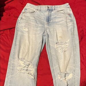 American Eagle Outfitters Distressed Light Blue Boyfriend Jeans